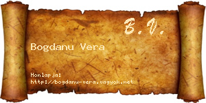 Bogdanu Vera névjegykártya
